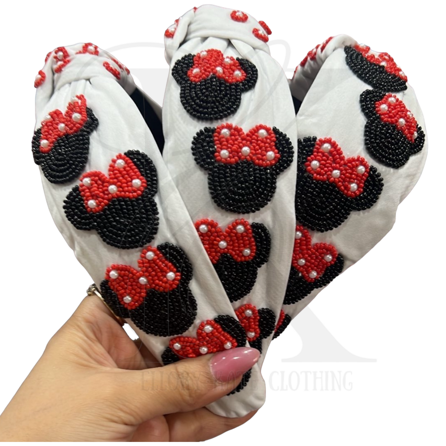 RTS - Red Polka Dot Bow Mouse - Headband