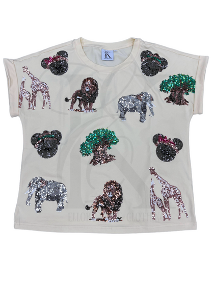 PRESALE - Safari Sequin - Tee - Kids