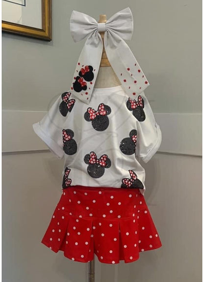 PRESALE - Bow Mouse & Sequins Tee - Kids