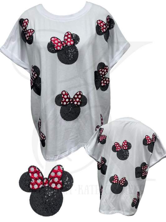 PRESALE - Bow Mouse & Sequins Tee - Kids