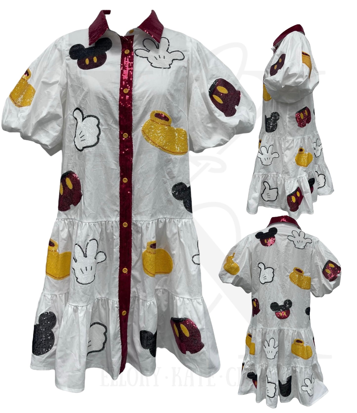 PRESALE - Tiered Dress - Mouse Shoes Sequins - WOMENS