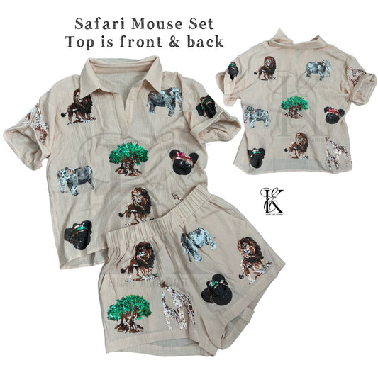 PRESALE - Animal Safari - Linen SHORTS w/pockets