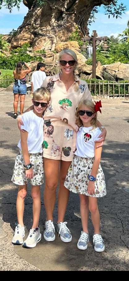 PRESALE - Animal Safari - Linen SHORTS w/pockets